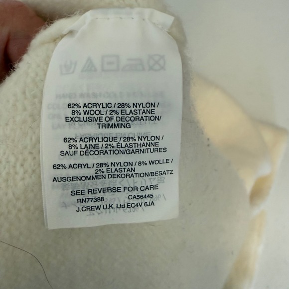 J Crew Women's Ivory LOL Varsity Patch Crew Neck Pullover‎ Sweater Small Cute - Picture 2 of 7